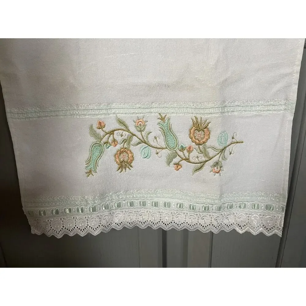 2 ~ Ozdilek International Flower Embroidered Decorative Towels Bathroom Decor